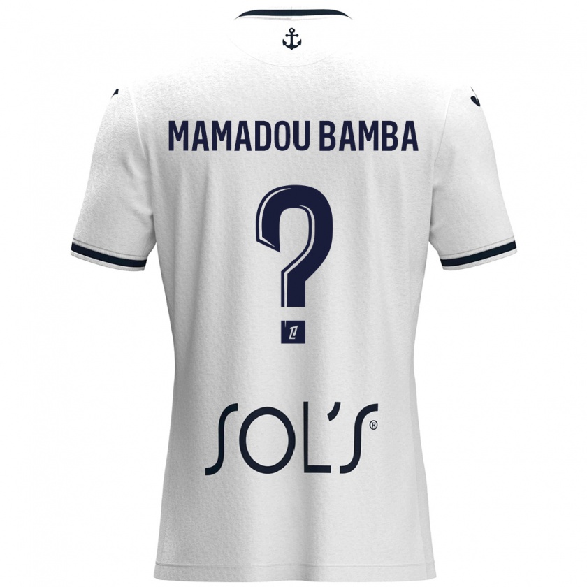 Kandiny Gyermek Ben Mamadou Bamba #0 Fehér Sötétkék Idegenbeli Jersey 2024/25 Mez Póló Ing