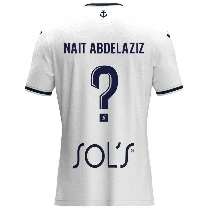 Kandiny Gyermek Elias Naït Abdelaziz #0 Fehér Sötétkék Idegenbeli Jersey 2024/25 Mez Póló Ing