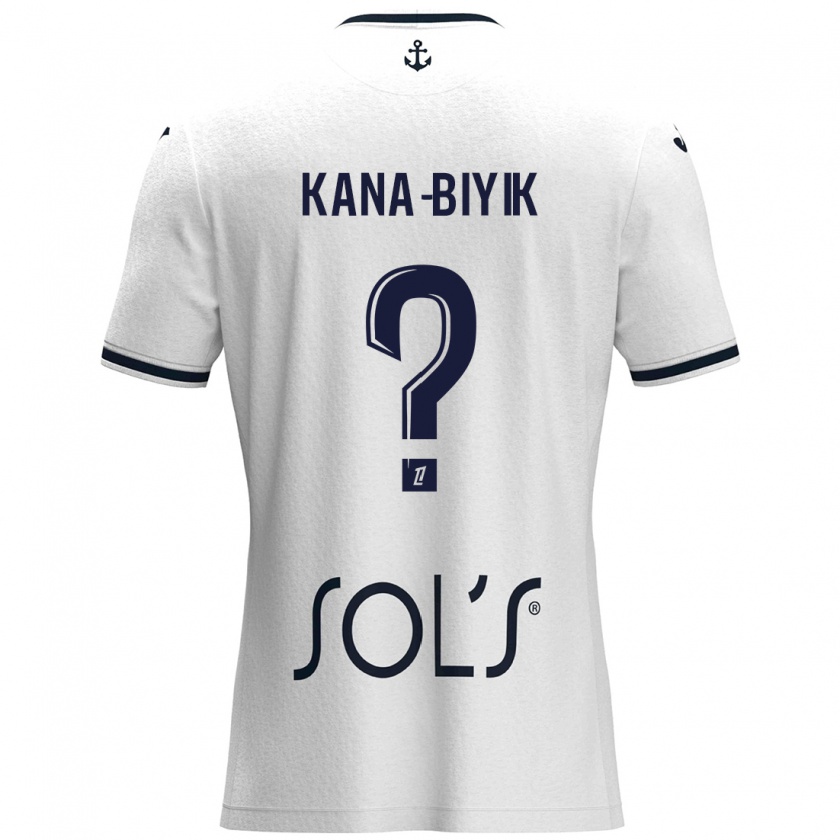 Kandiny Gyermek Enzo Kana-Biyik #0 Fehér Sötétkék Idegenbeli Jersey 2024/25 Mez Póló Ing