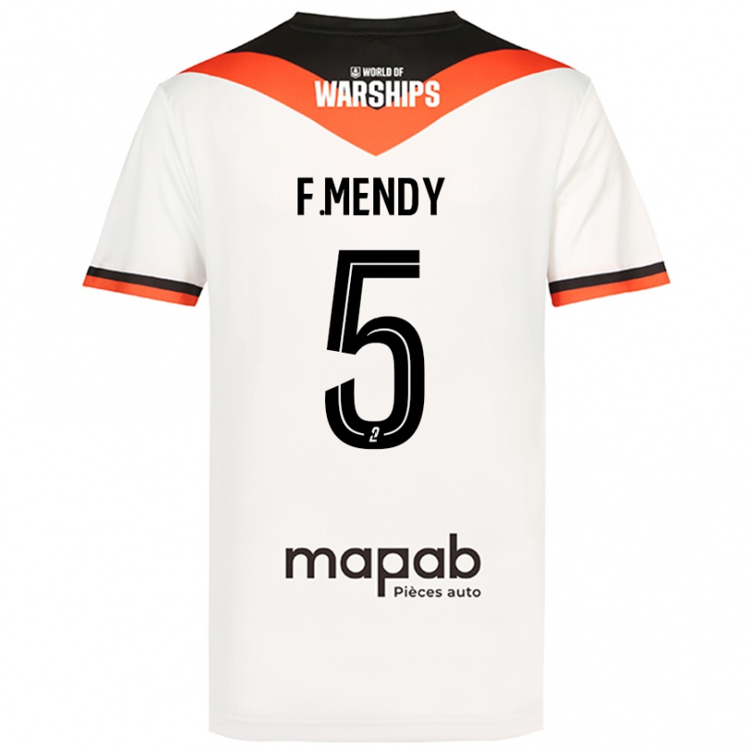 Kandiny Gyermek Formose Mendy #5 Fehér Idegenbeli Jersey 2024/25 Mez Póló Ing