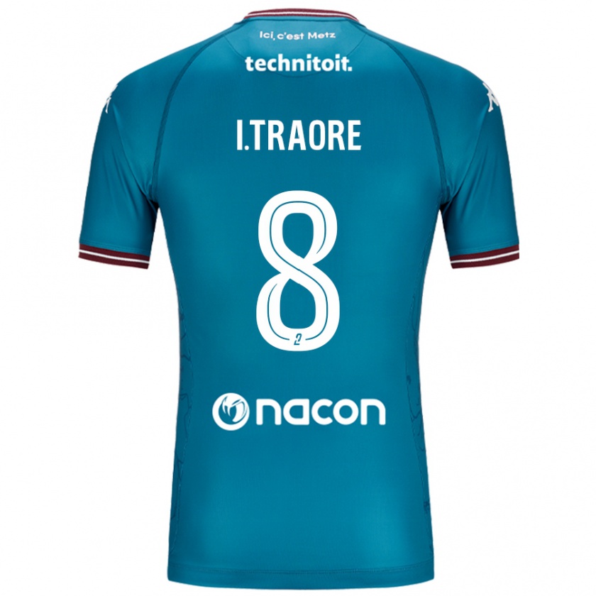 Kandiny Gyermek Ismaël Traoré #8 Bleu Benzin Idegenbeli Jersey 2024/25 Mez Póló Ing