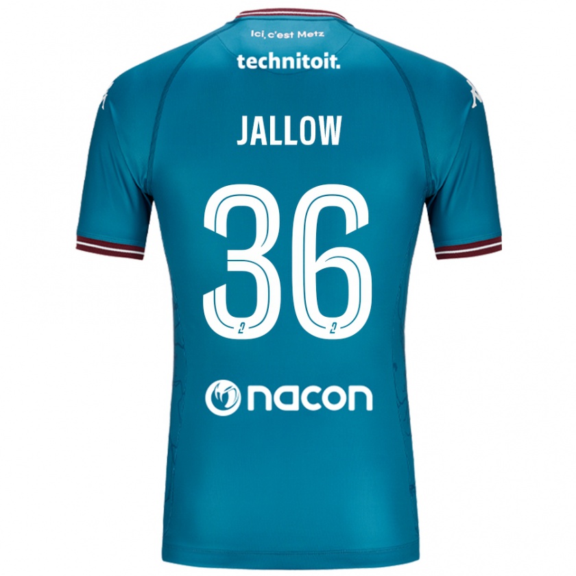 Kandiny Gyermek Ablie Jallow #36 Bleu Benzin Idegenbeli Jersey 2024/25 Mez Póló Ing