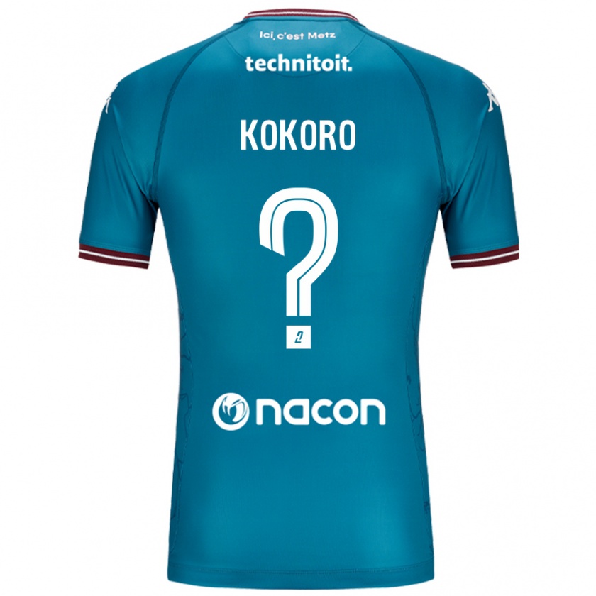 Kandiny Gyermek Clarence Kokoro #0 Bleu Benzin Idegenbeli Jersey 2024/25 Mez Póló Ing