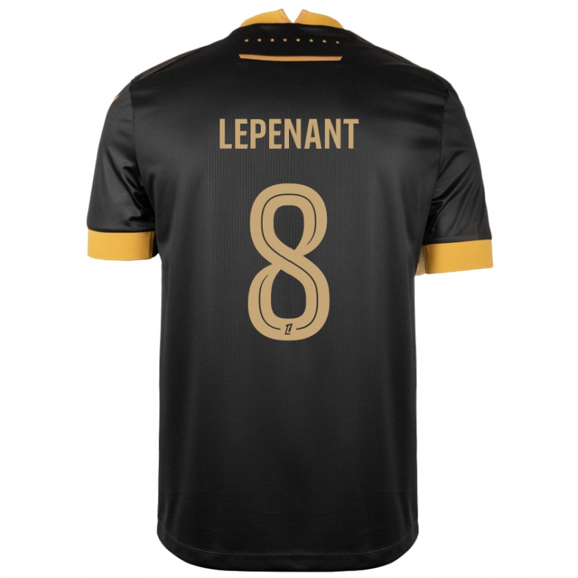 Kandiny Gyermek Johann Lepenant #8 Fekete Barna Idegenbeli Jersey 2024/25 Mez Póló Ing