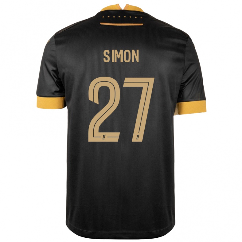 Kandiny Gyermek Moses Simon #27 Fekete Barna Idegenbeli Jersey 2024/25 Mez Póló Ing