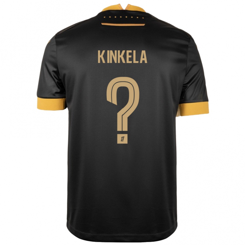 Kandiny Gyermek Anthony Kinkela #0 Fekete Barna Idegenbeli Jersey 2024/25 Mez Póló Ing