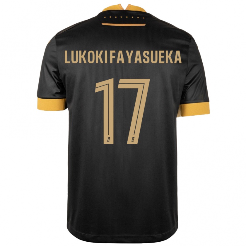 Kandiny Gyermek Kévin Lukoki Fayasueka #17 Fekete Barna Idegenbeli Jersey 2024/25 Mez Póló Ing