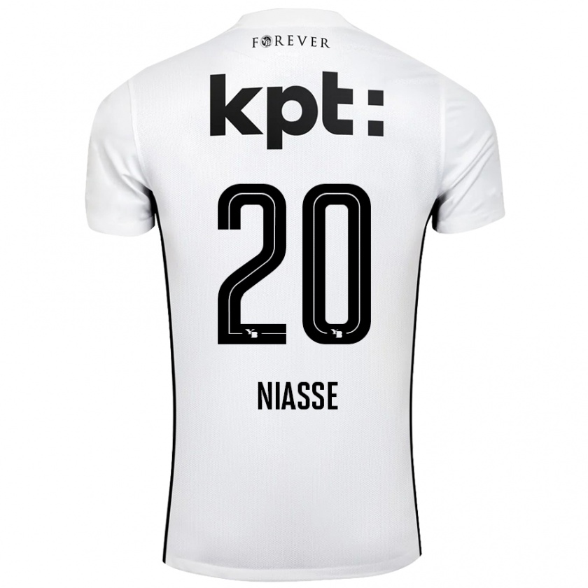 Kandiny Gyermek Cheikh Niasse #20 Fehér Fekete Idegenbeli Jersey 2024/25 Mez Póló Ing