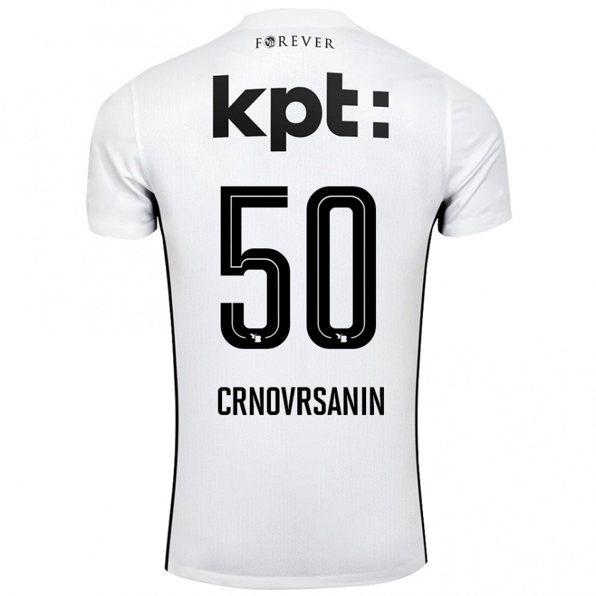 Kandiny Gyermek Sadin Crnovrsanin #50 Fehér Fekete Idegenbeli Jersey 2024/25 Mez Póló Ing