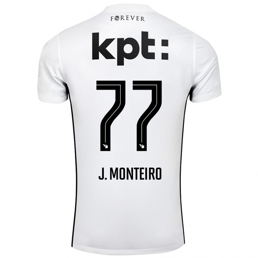 Kandiny Gyermek Joël Monteiro #77 Fehér Fekete Idegenbeli Jersey 2024/25 Mez Póló Ing