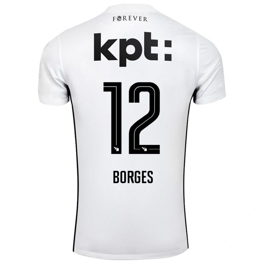 Kandiny Gyermek David Borges #12 Fehér Fekete Idegenbeli Jersey 2024/25 Mez Póló Ing