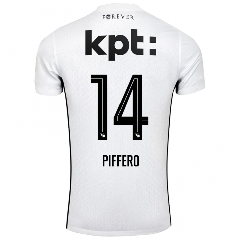 Kandiny Gyermek David Piffero #14 Fehér Fekete Idegenbeli Jersey 2024/25 Mez Póló Ing