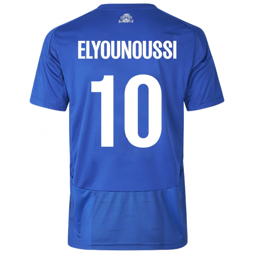 Kandiny Gyermek Mohamed Elyounoussi #10 Fehér Kék Idegenbeli Jersey 2024/25 Mez Póló Ing