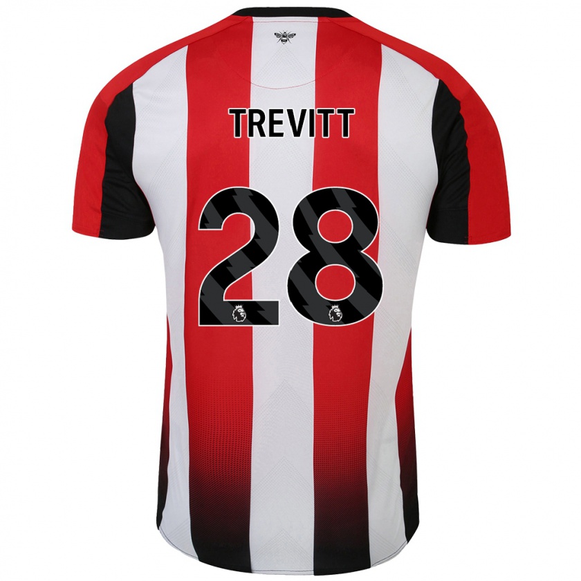 Kandiny Férfi Ryan Trevitt #28 Piros Fehér Hazai Jersey 2024/25 Mez Póló Ing