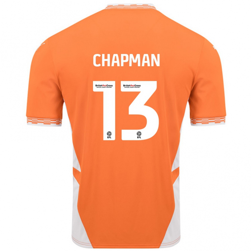 Kandiny Férfi Mackenzie Chapman #13 Narancssárga Fehér Hazai Jersey 2024/25 Mez Póló Ing