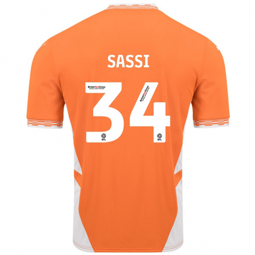 Kandiny Férfi Dan Sassi #34 Narancssárga Fehér Hazai Jersey 2024/25 Mez Póló Ing