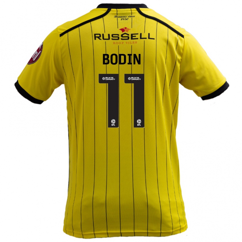 Kandiny Férfi Billy Bodin #11 Sárga Hazai Jersey 2024/25 Mez Póló Ing