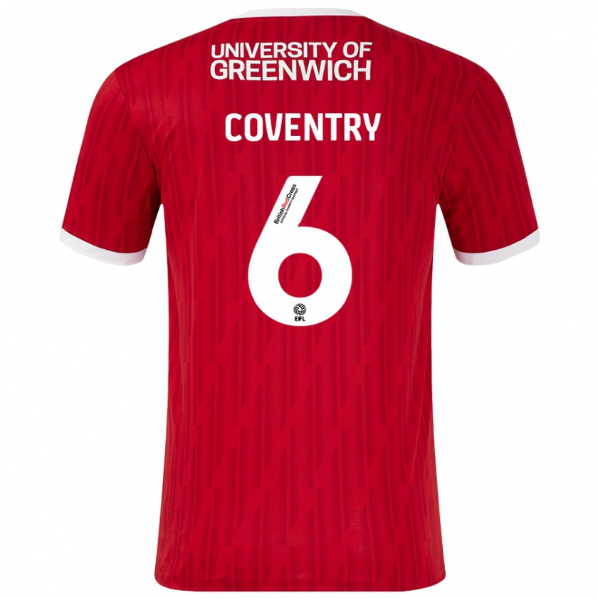 Kandiny Férfi Conor Coventry #6 Piros Fehér Hazai Jersey 2024/25 Mez Póló Ing