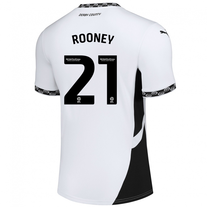 Kandiny Férfi Jake Rooney #21 Fehér Fekete Hazai Jersey 2024/25 Mez Póló Ing