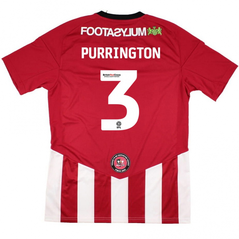 Kandiny Férfi Ben Purrington #3 Piros Fehér Hazai Jersey 2024/25 Mez Póló Ing