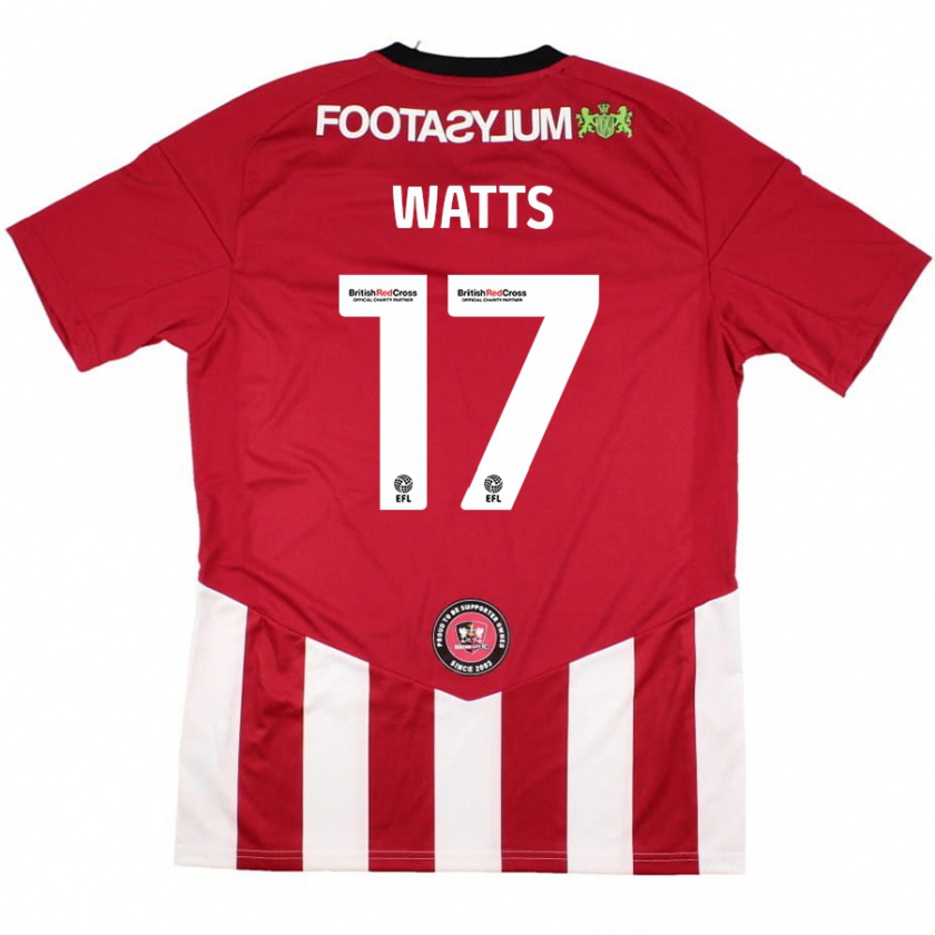 Kandiny Férfi Caleb Watts #17 Piros Fehér Hazai Jersey 2024/25 Mez Póló Ing