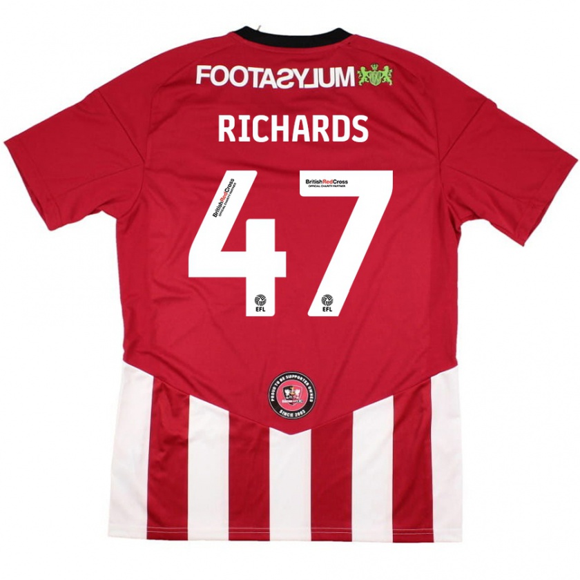 Kandiny Férfi Jake Richards #47 Piros Fehér Hazai Jersey 2024/25 Mez Póló Ing