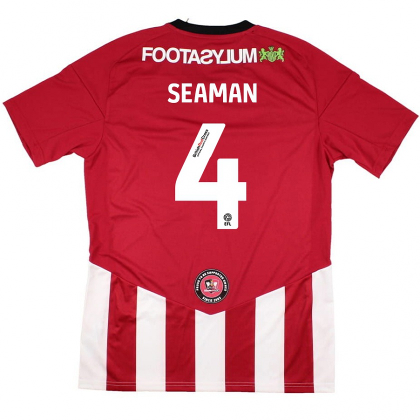 Kandiny Férfi Jaydee Seaman #4 Piros Fehér Hazai Jersey 2024/25 Mez Póló Ing