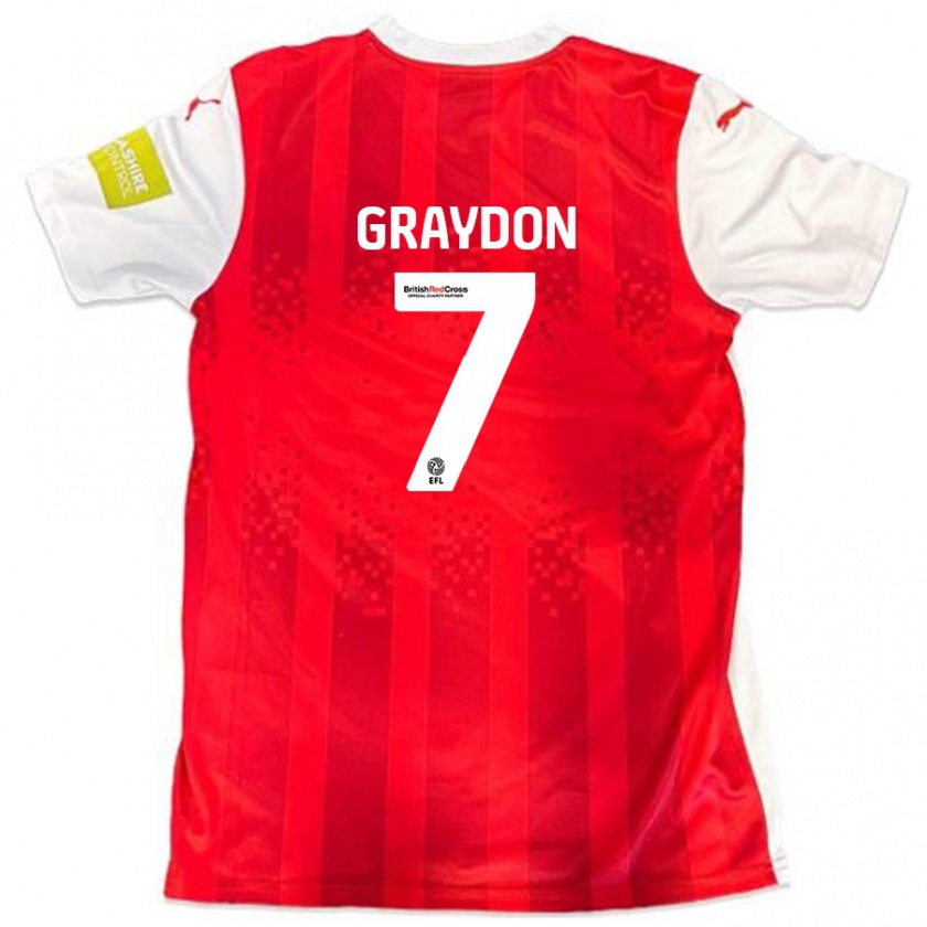 Kandiny Férfi Ryan Graydon #7 Piros Fehér Hazai Jersey 2024/25 Mez Póló Ing