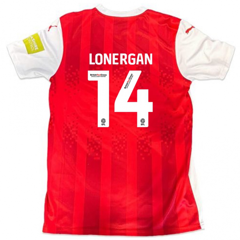 Kandiny Férfi Tommy Lonergan #14 Piros Fehér Hazai Jersey 2024/25 Mez Póló Ing