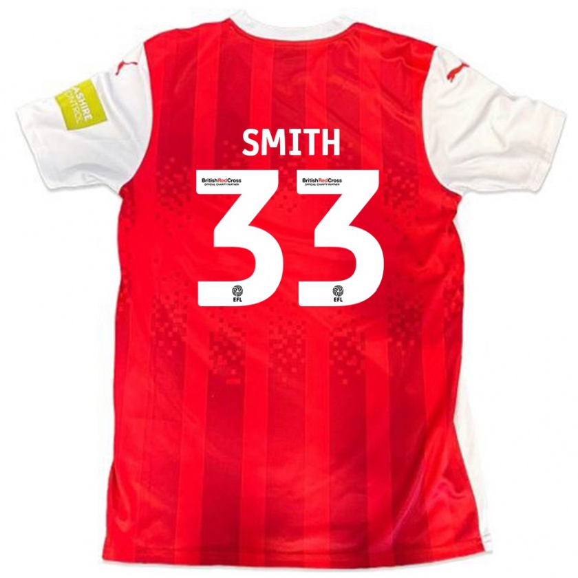 Kandiny Férfi Pele Smith #33 Piros Fehér Hazai Jersey 2024/25 Mez Póló Ing