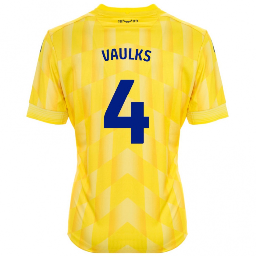 Kandiny Férfi Will Vaulks #4 Sárga Hazai Jersey 2024/25 Mez Póló Ing