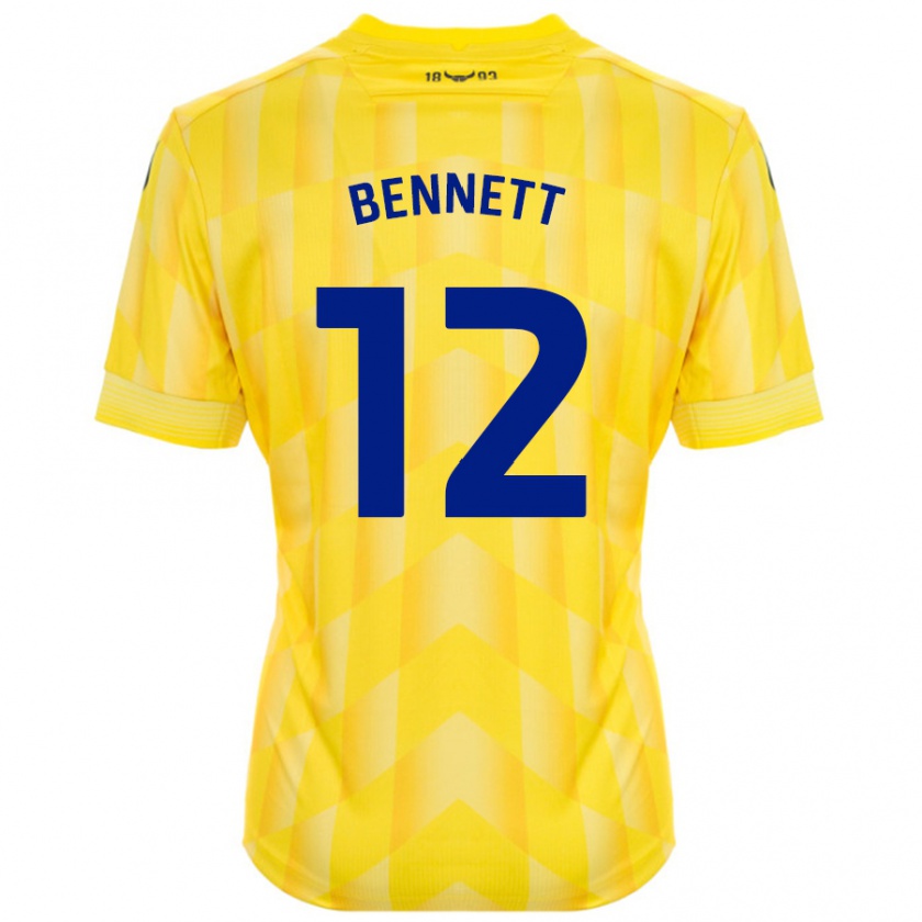 Kandiny Férfi Joe Bennett #12 Sárga Hazai Jersey 2024/25 Mez Póló Ing