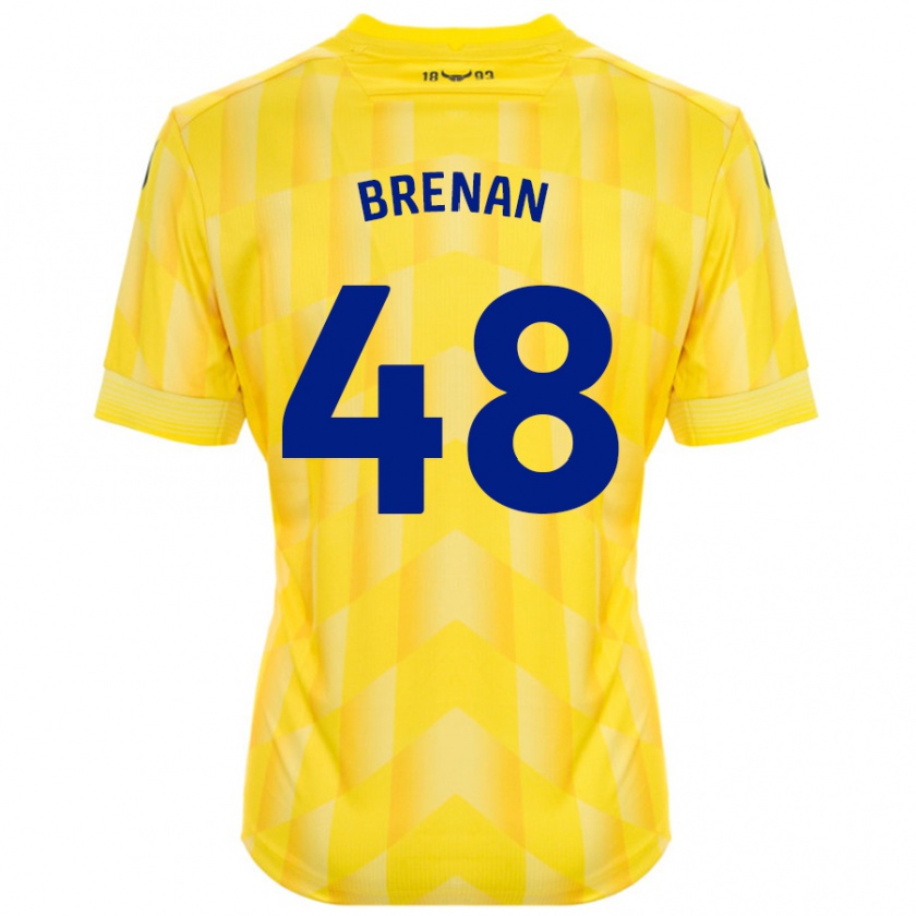 Kandiny Férfi Tobias Brenan #48 Sárga Hazai Jersey 2024/25 Mez Póló Ing