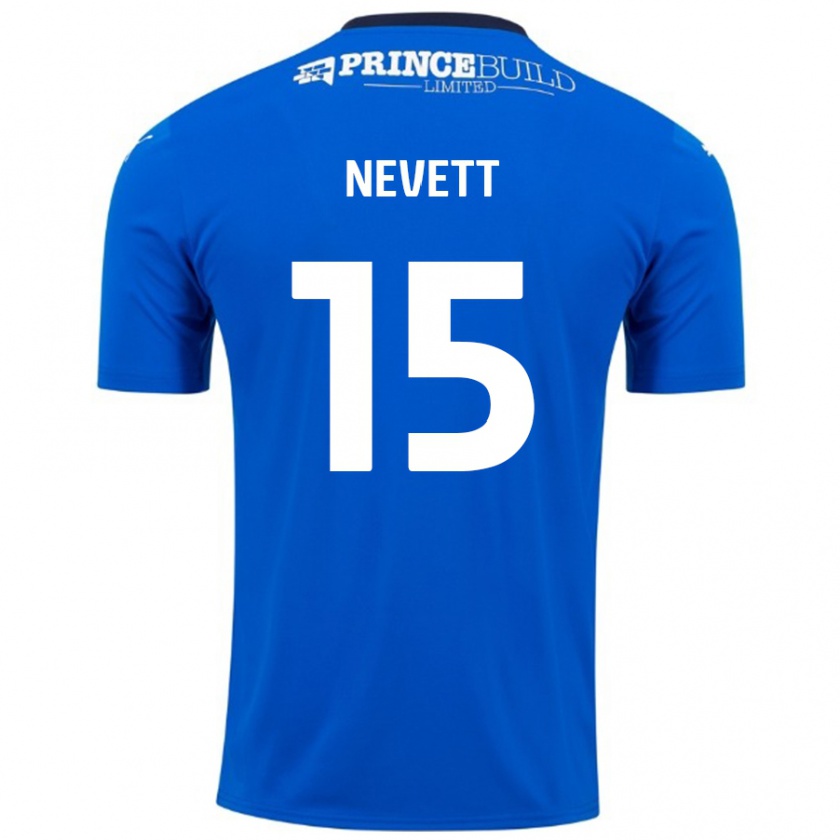 Kandiny Férfi George Nevett #15 Kék Fehér Hazai Jersey 2024/25 Mez Póló Ing