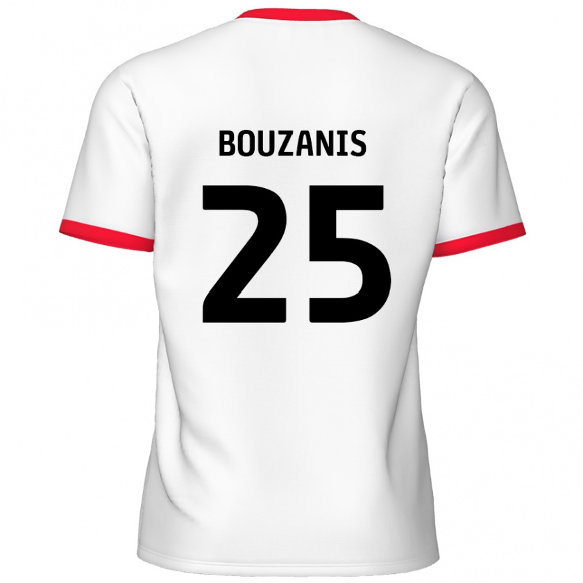 Kandiny Férfi Dean Bouzanis #25 Fehér Piros Hazai Jersey 2024/25 Mez Póló Ing