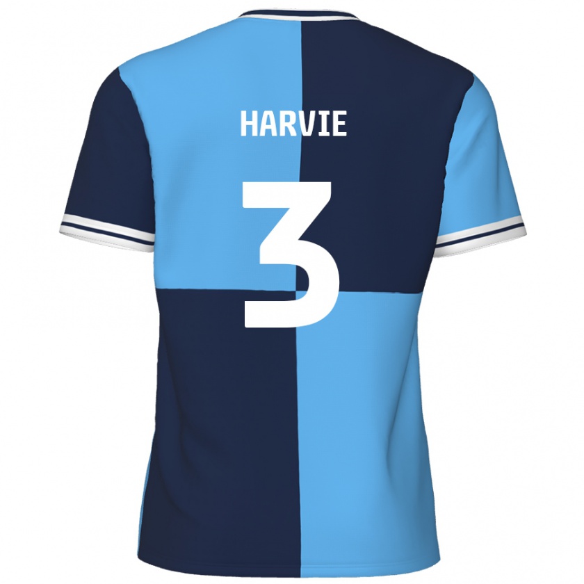 Kandiny Férfi Daniel Harvie #3 Égszínkék Sötétkék Hazai Jersey 2024/25 Mez Póló Ing