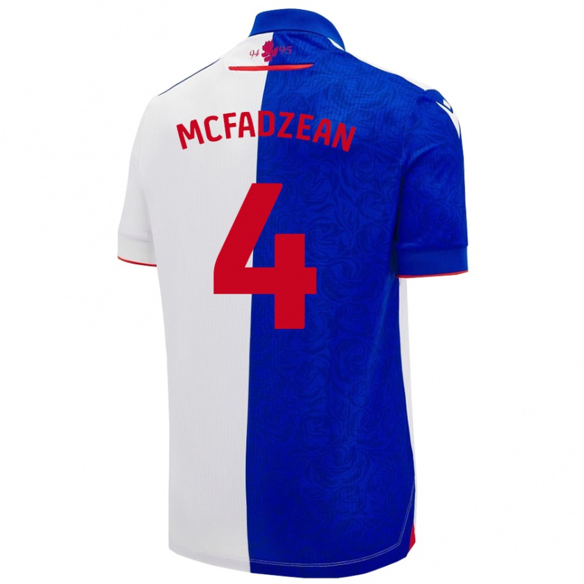 Kandiny Férfi Kyle Mcfadzean #4 Égszínkék Fehér Hazai Jersey 2024/25 Mez Póló Ing