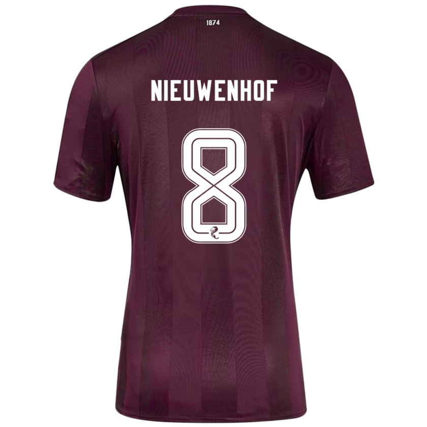 Kandiny Férfi Calem Nieuwenhof #8 Burgundia Hazai Jersey 2024/25 Mez Póló Ing