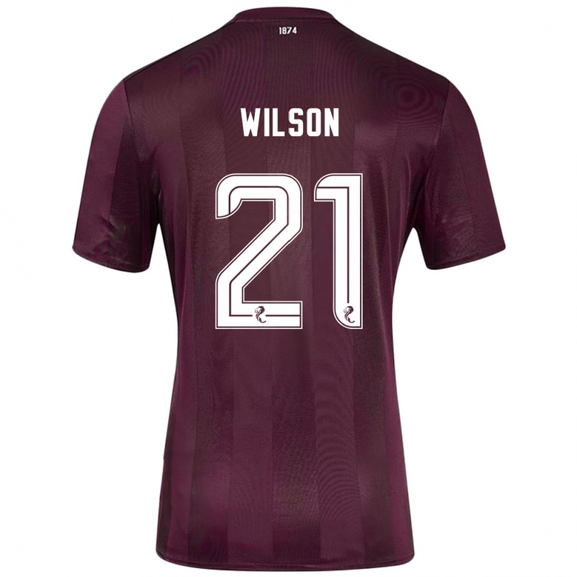 Kandiny Férfi James Wilson #21 Burgundia Hazai Jersey 2024/25 Mez Póló Ing