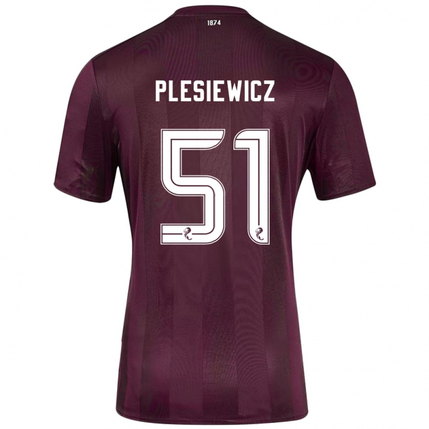 Kandiny Férfi Szymon Plesiewicz #51 Burgundia Hazai Jersey 2024/25 Mez Póló Ing