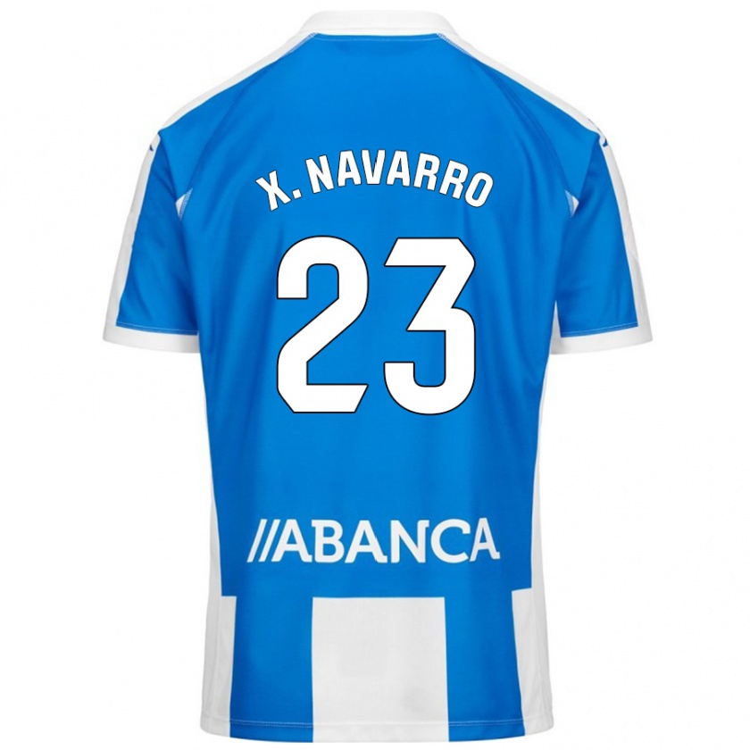 Kandiny Férfi Ximo Navarro #23 Kék Fehér Hazai Jersey 2024/25 Mez Póló Ing