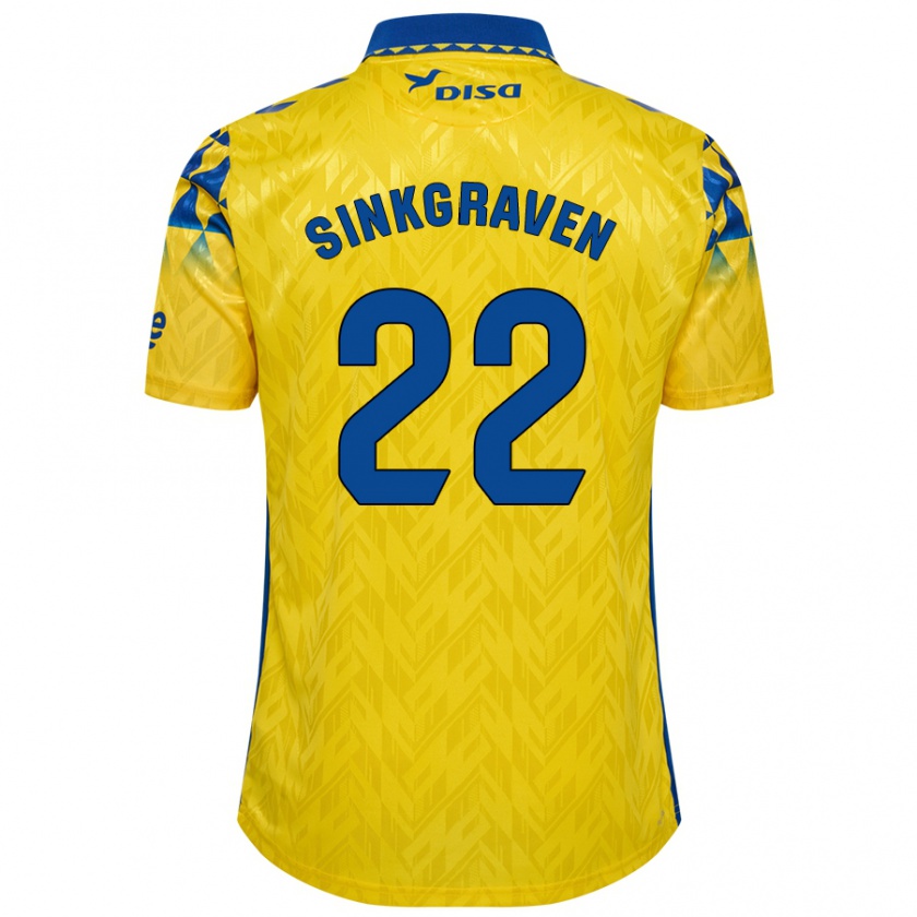 Kandiny Férfi Daley Sinkgraven #22 Sárga Kék Hazai Jersey 2024/25 Mez Póló Ing