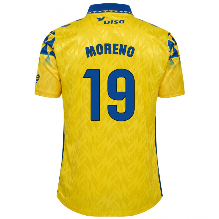 Kandiny Férfi Fernando Moreno #19 Sárga Kék Hazai Jersey 2024/25 Mez Póló Ing