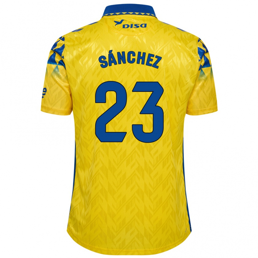 Kandiny Férfi Omar Sánchez #23 Sárga Kék Hazai Jersey 2024/25 Mez Póló Ing