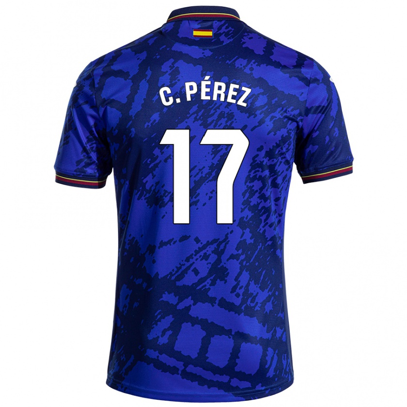 Kandiny Férfi Carles Pérez #17 Sötétebb Kék Hazai Jersey 2024/25 Mez Póló Ing