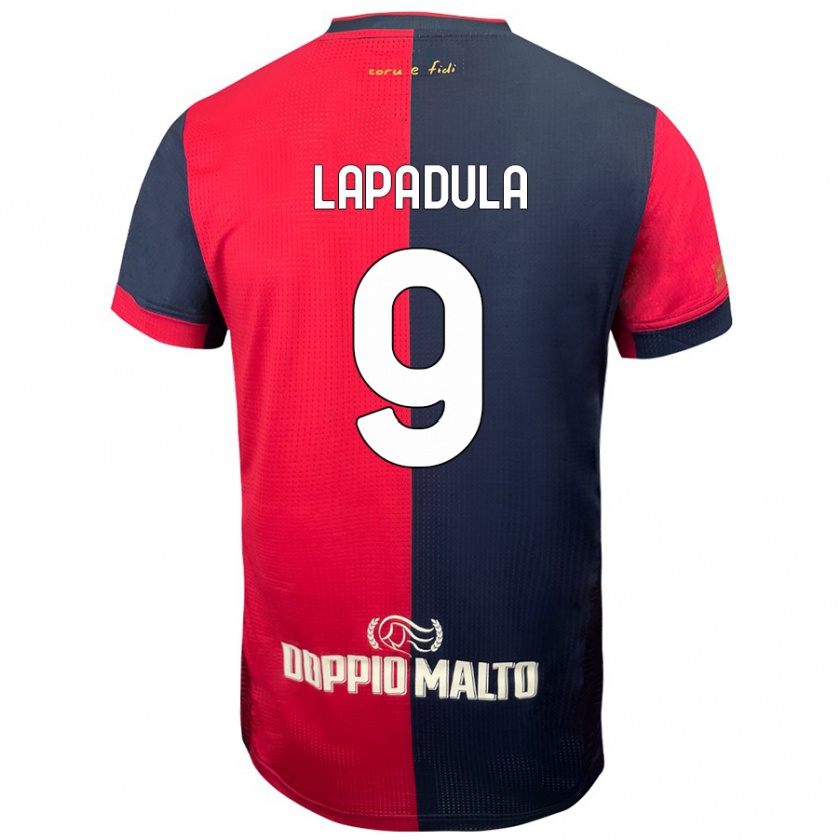 Kandiny Férfi Gianluca Lapadula #9 Piros Sötétebb Kék Hazai Jersey 2024/25 Mez Póló Ing