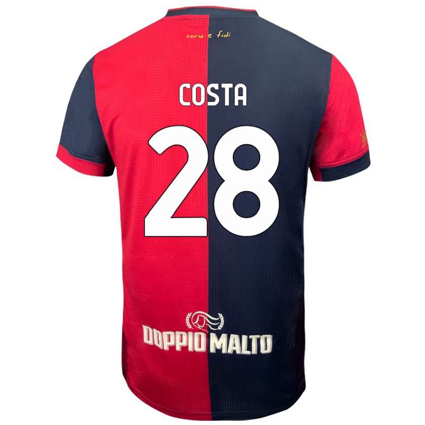 Kandiny Férfi Luca Costa #28 Piros Sötétebb Kék Hazai Jersey 2024/25 Mez Póló Ing