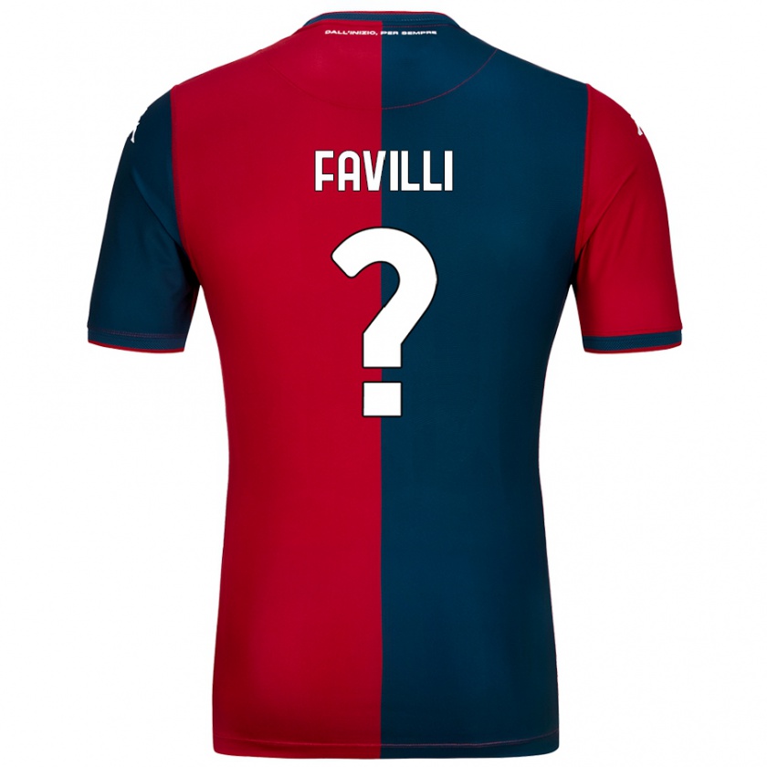 Kandiny Férfi Andrea Favilli #0 Piros Sötétkék Hazai Jersey 2024/25 Mez Póló Ing