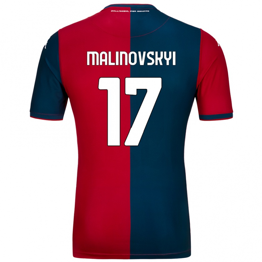 Kandiny Férfi Ruslan Malinovskyi #17 Piros Sötétkék Hazai Jersey 2024/25 Mez Póló Ing