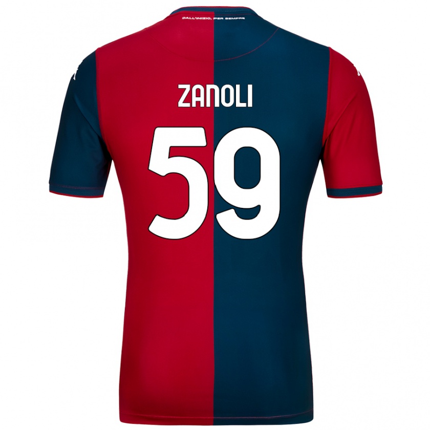 Kandiny Férfi Alessandro Zanoli #59 Piros Sötétkék Hazai Jersey 2024/25 Mez Póló Ing